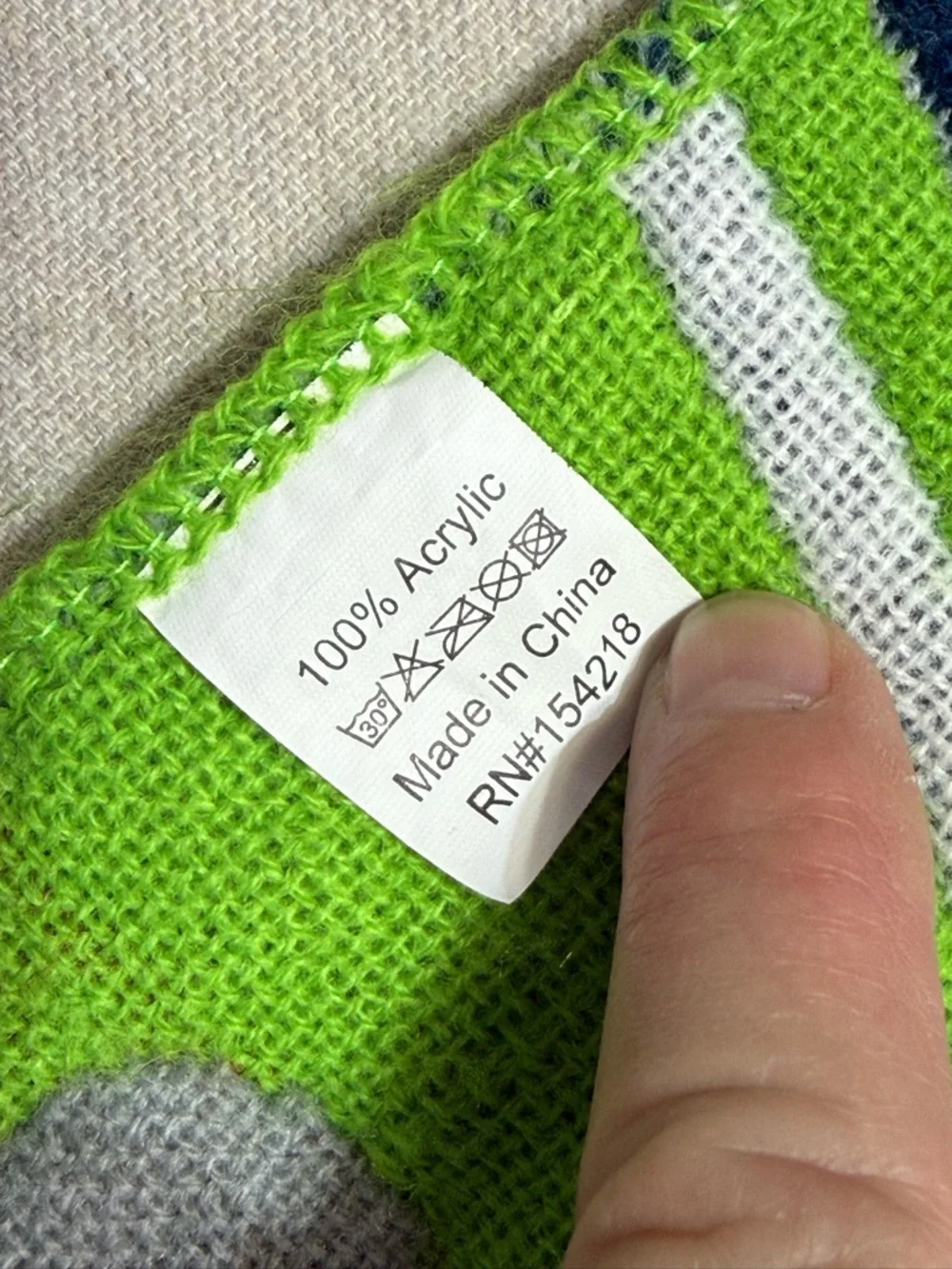 Seattle Seahawks x Safeway Knit Scarf - Lime Green & Navy